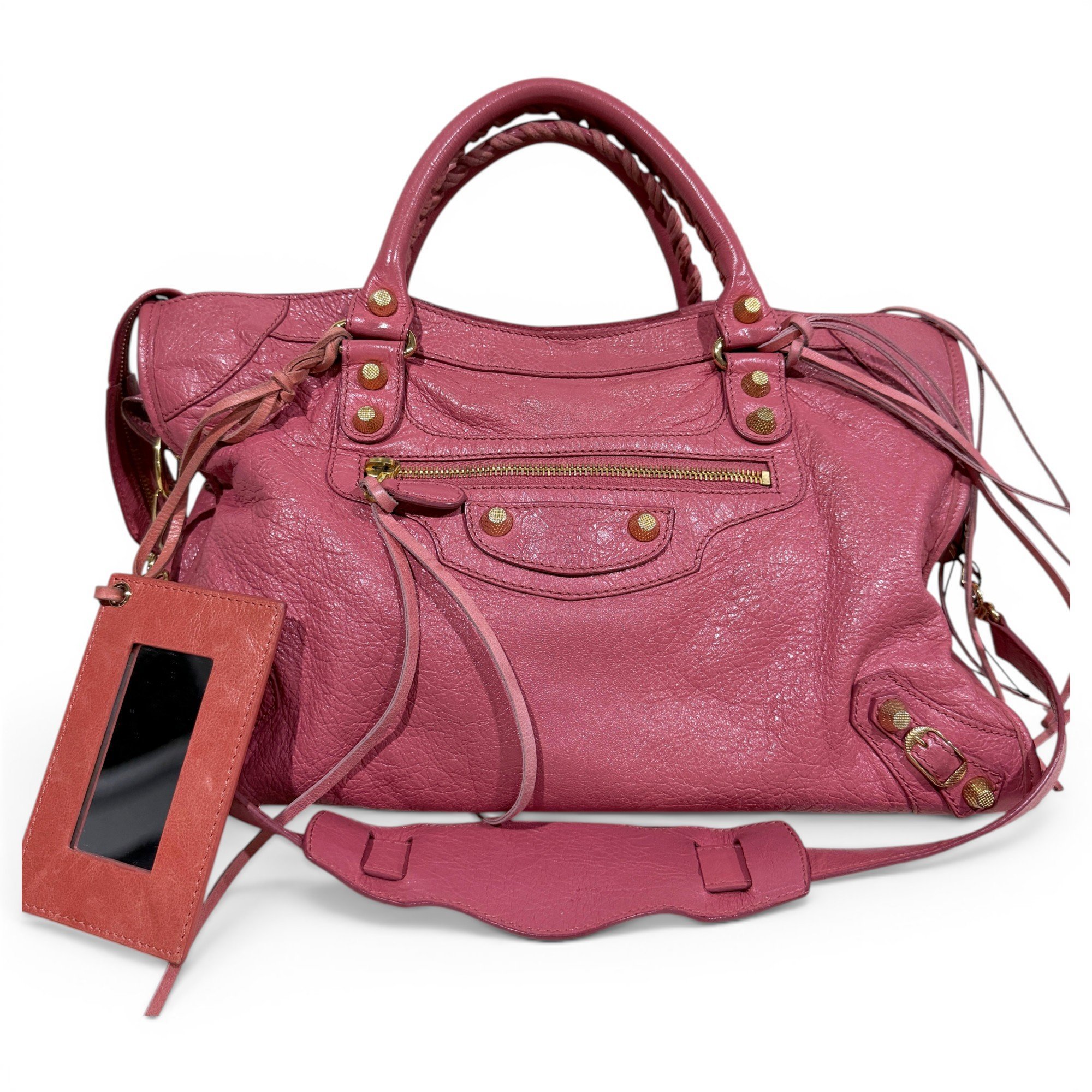 City leather handbag