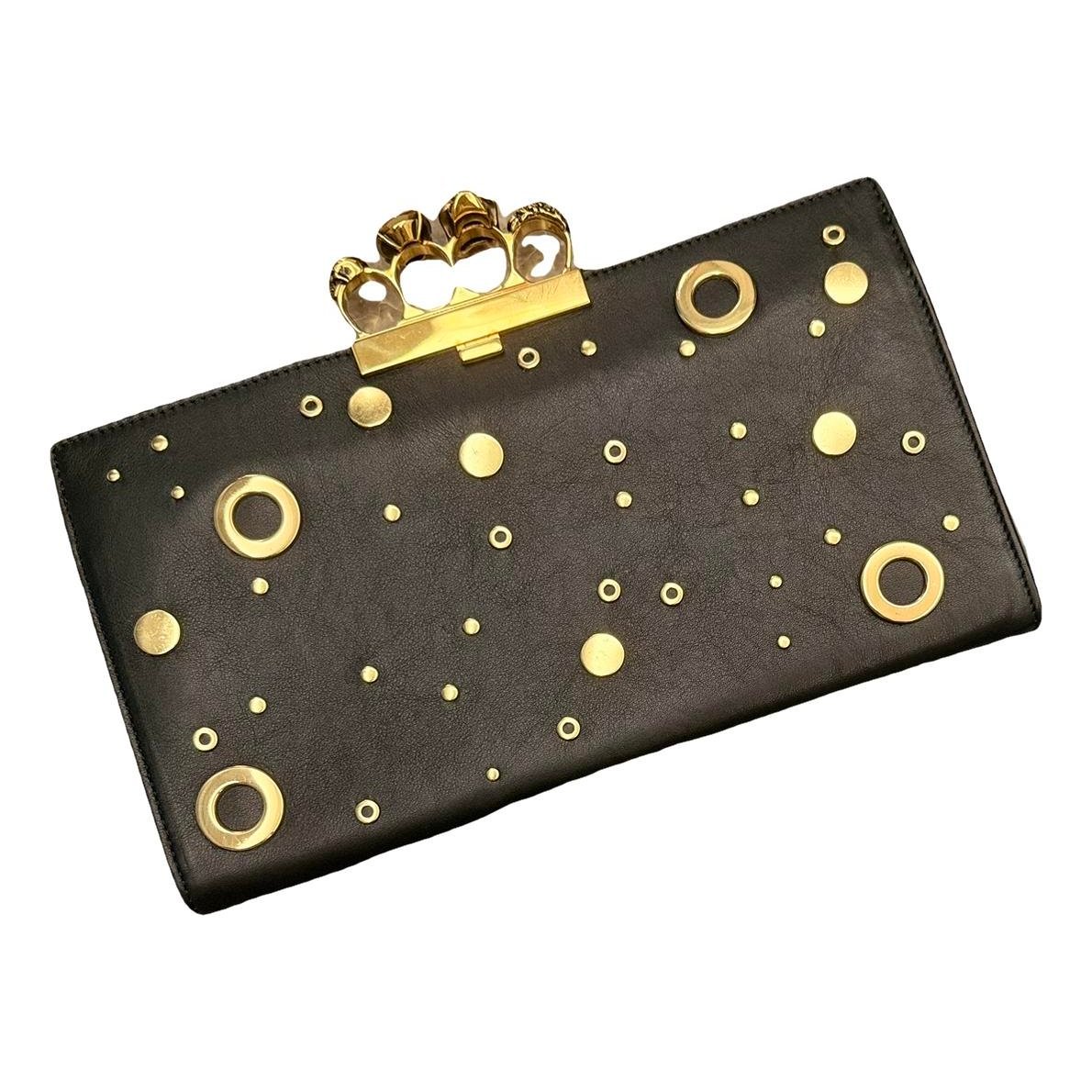 Leather clutch bag