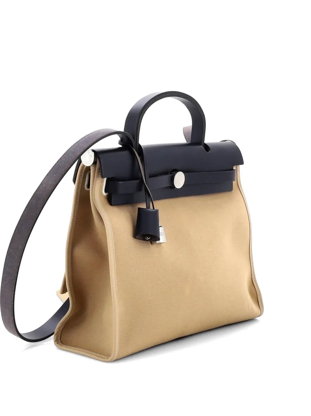 Herbag Zip Leather and Toile 31 shoulder bag