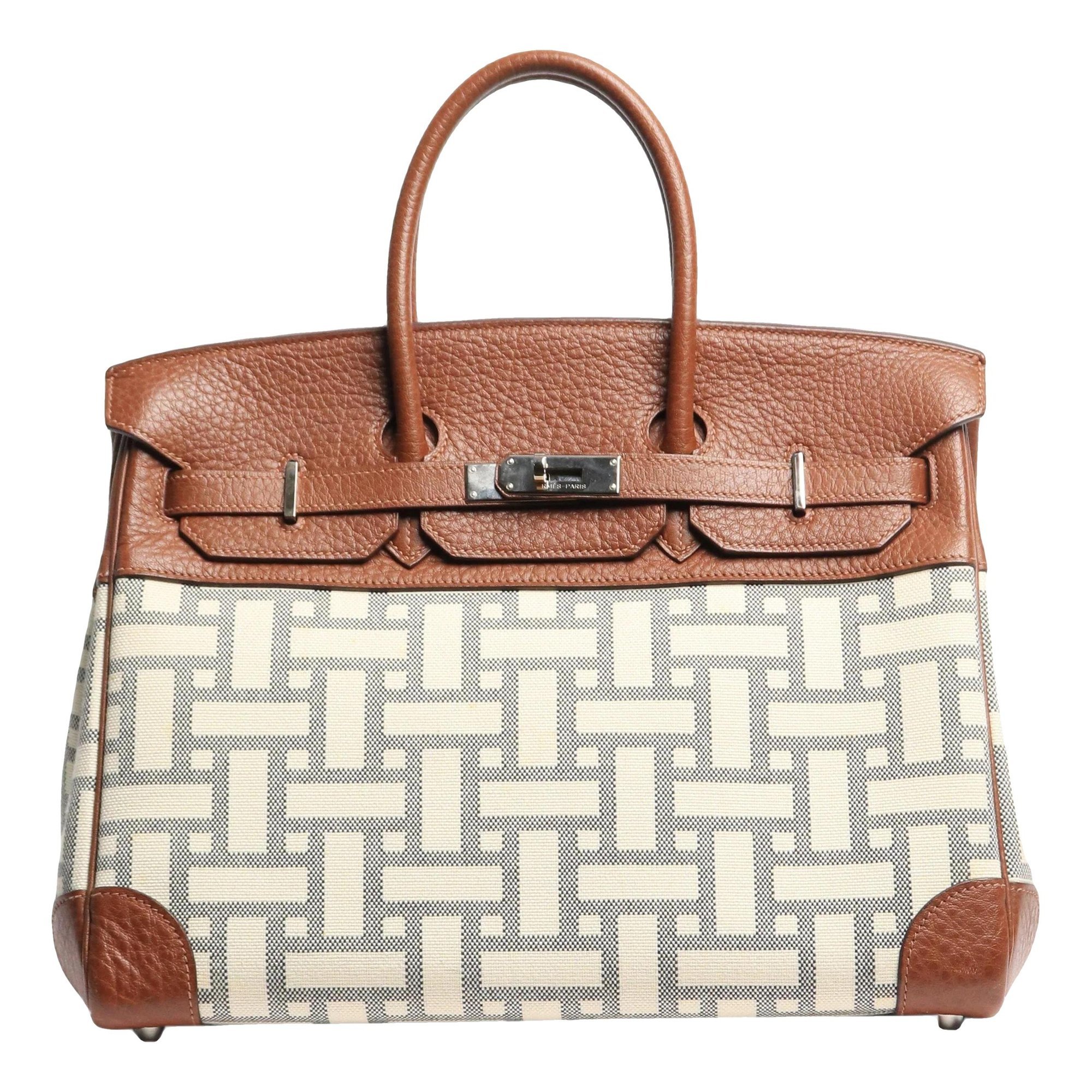 Hermes Birkin 35 Handbag Cream Clemence Leather 2008
