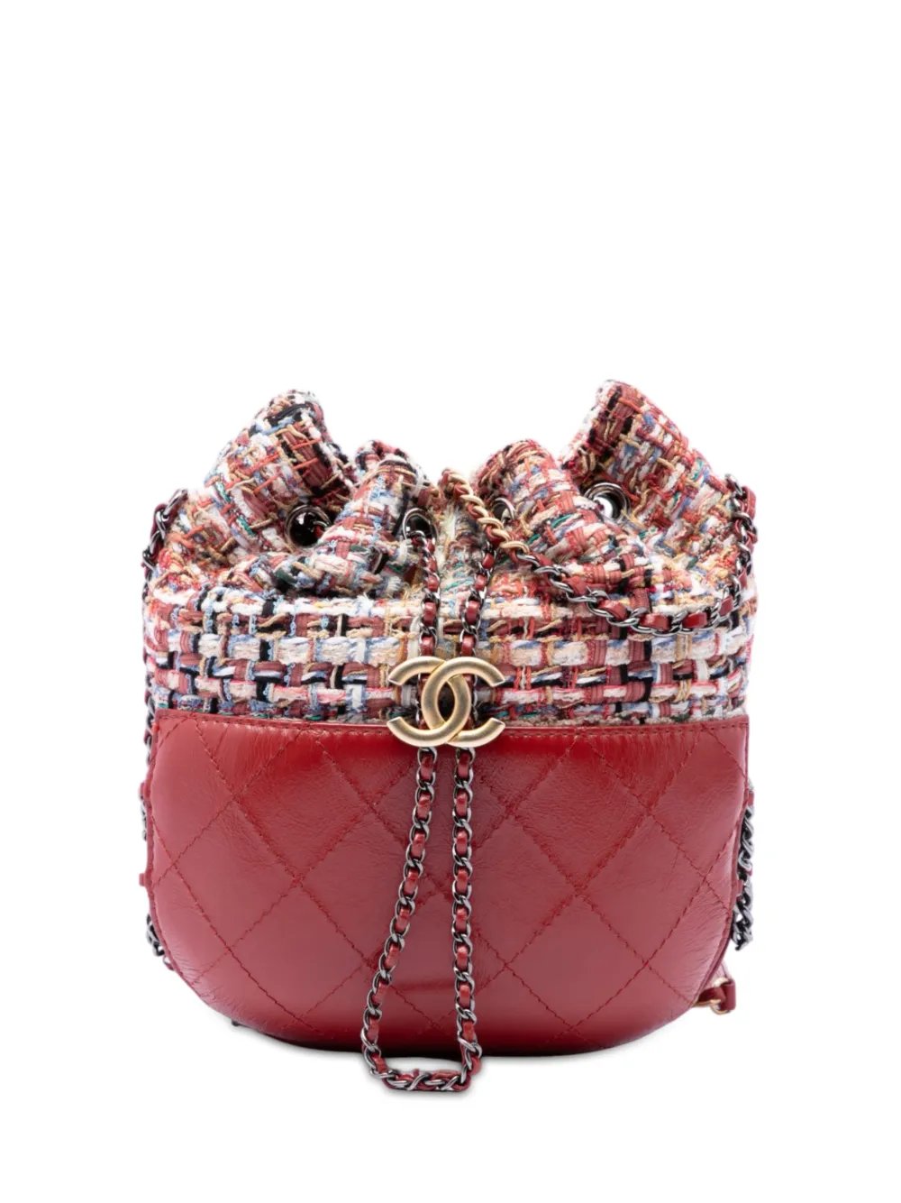 2017-2018 Small Quilted Calfskin and Tweed Gabrielle bucket bag