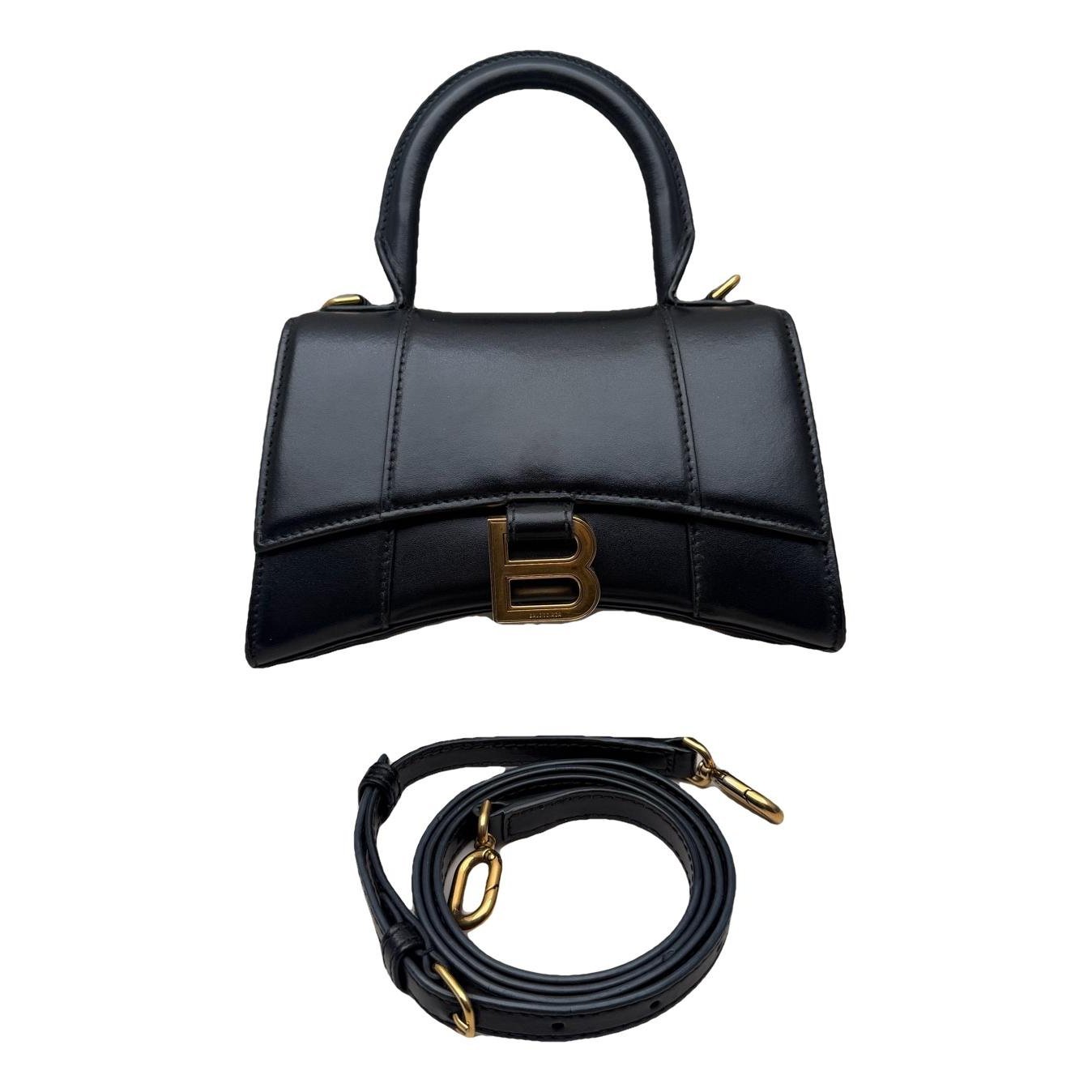 Hourglass leather handbag