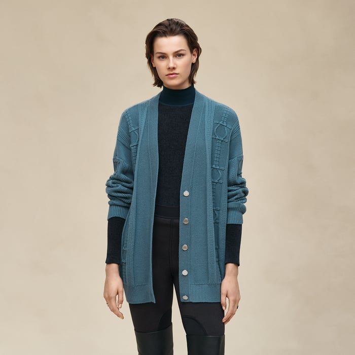 Bleu Canal Buttoned Cardigan