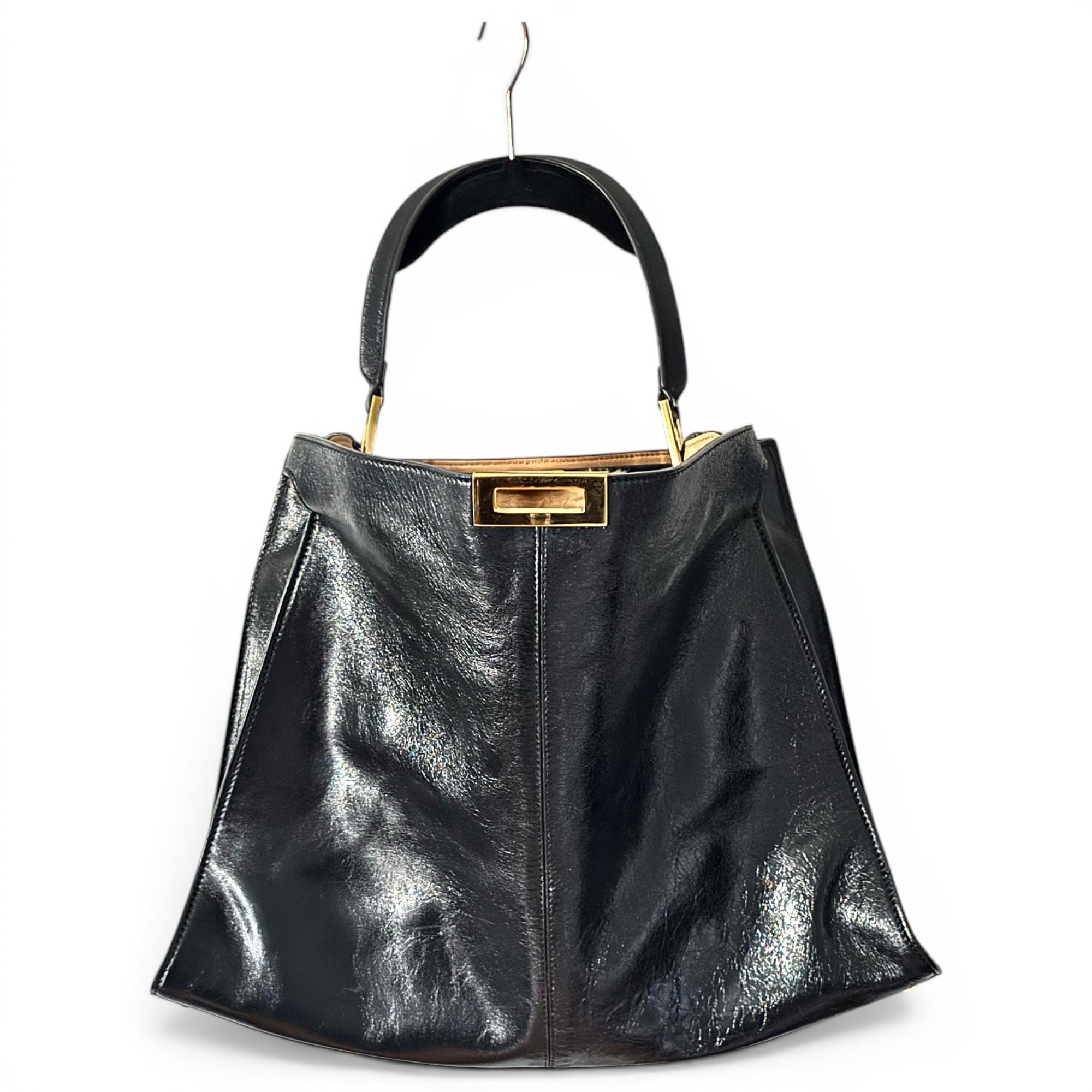 Peekaboo leather tote