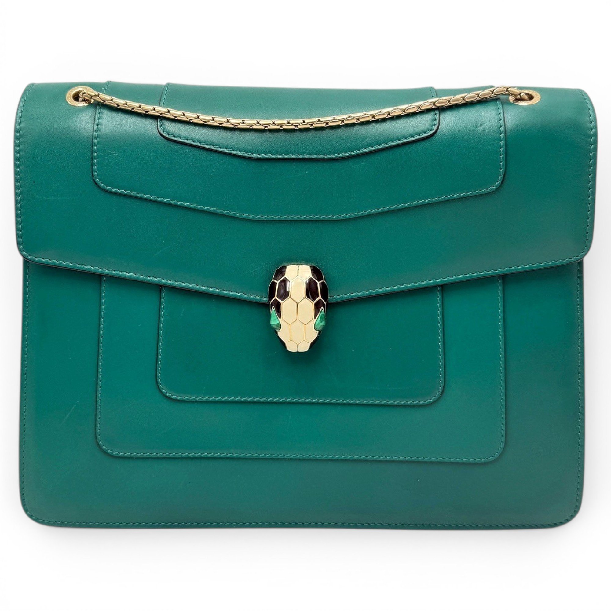 Serpenti leather handbag