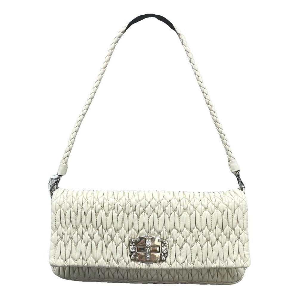 Miu Crystal leather handbag