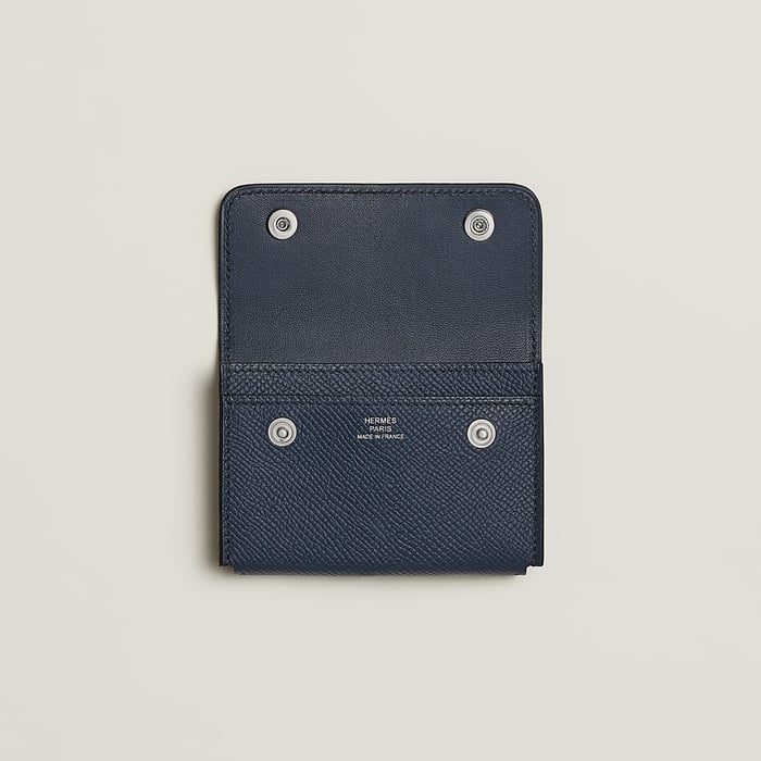 Navy Hermèsnap Card Holder