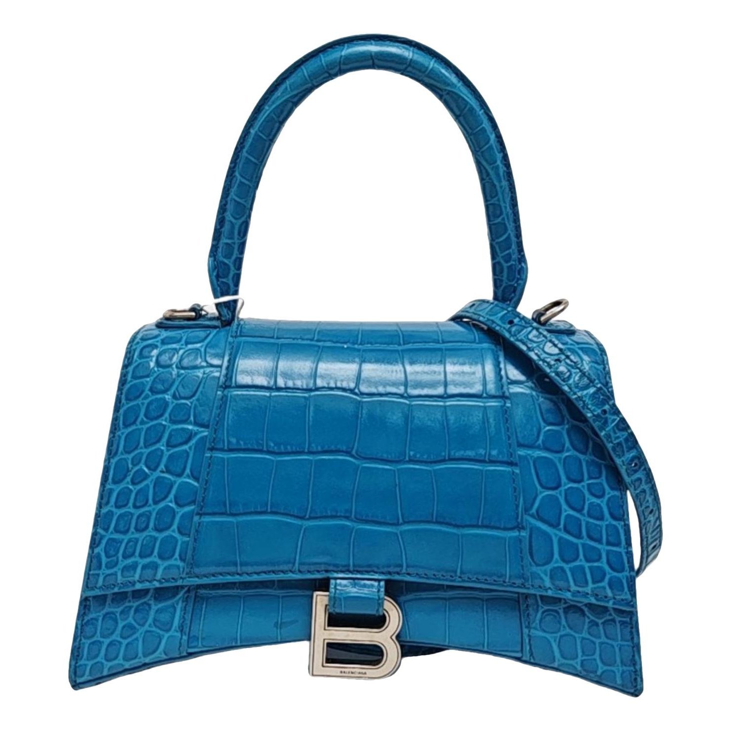 Hourglass leather handbag