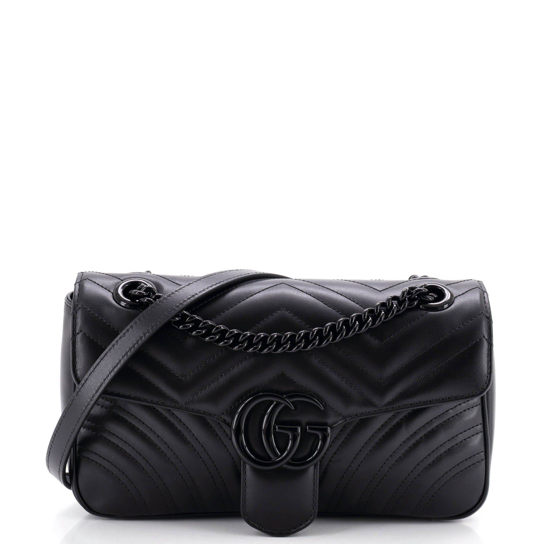GG Marmont Monochrome Flap Bag Matelasse Leather Small
