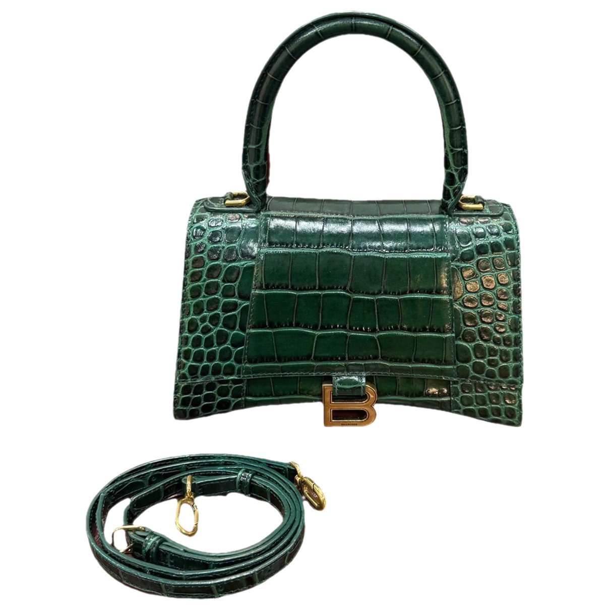 Hourglass leather crossbody bag