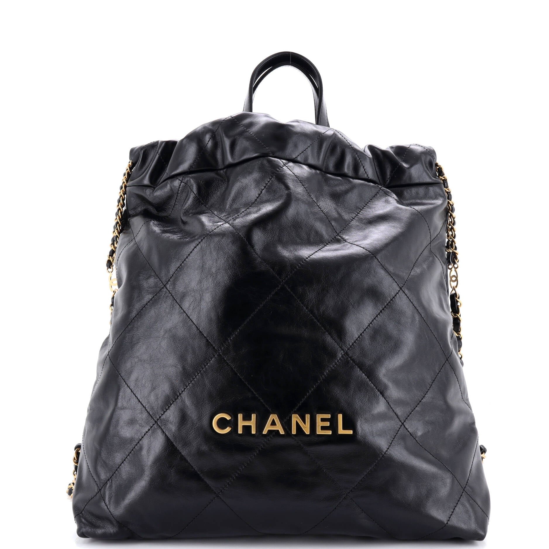 Chanel 22 Chain Backpack Quilted Calfskin Large