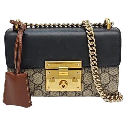Padlock leather handbag