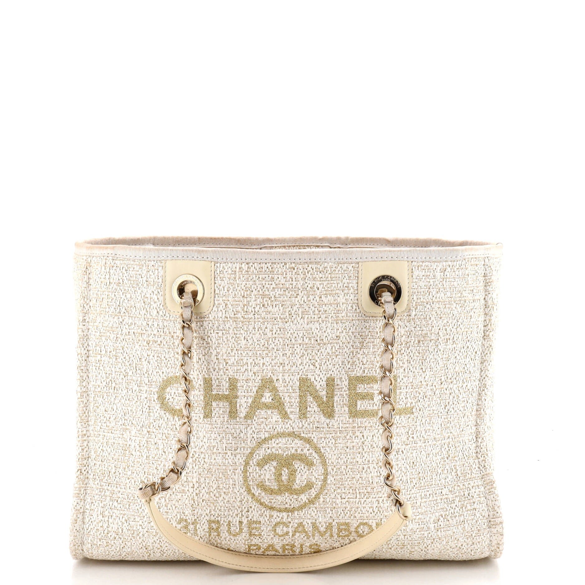 Deauville Tote Raffia with Glitter Detail Small