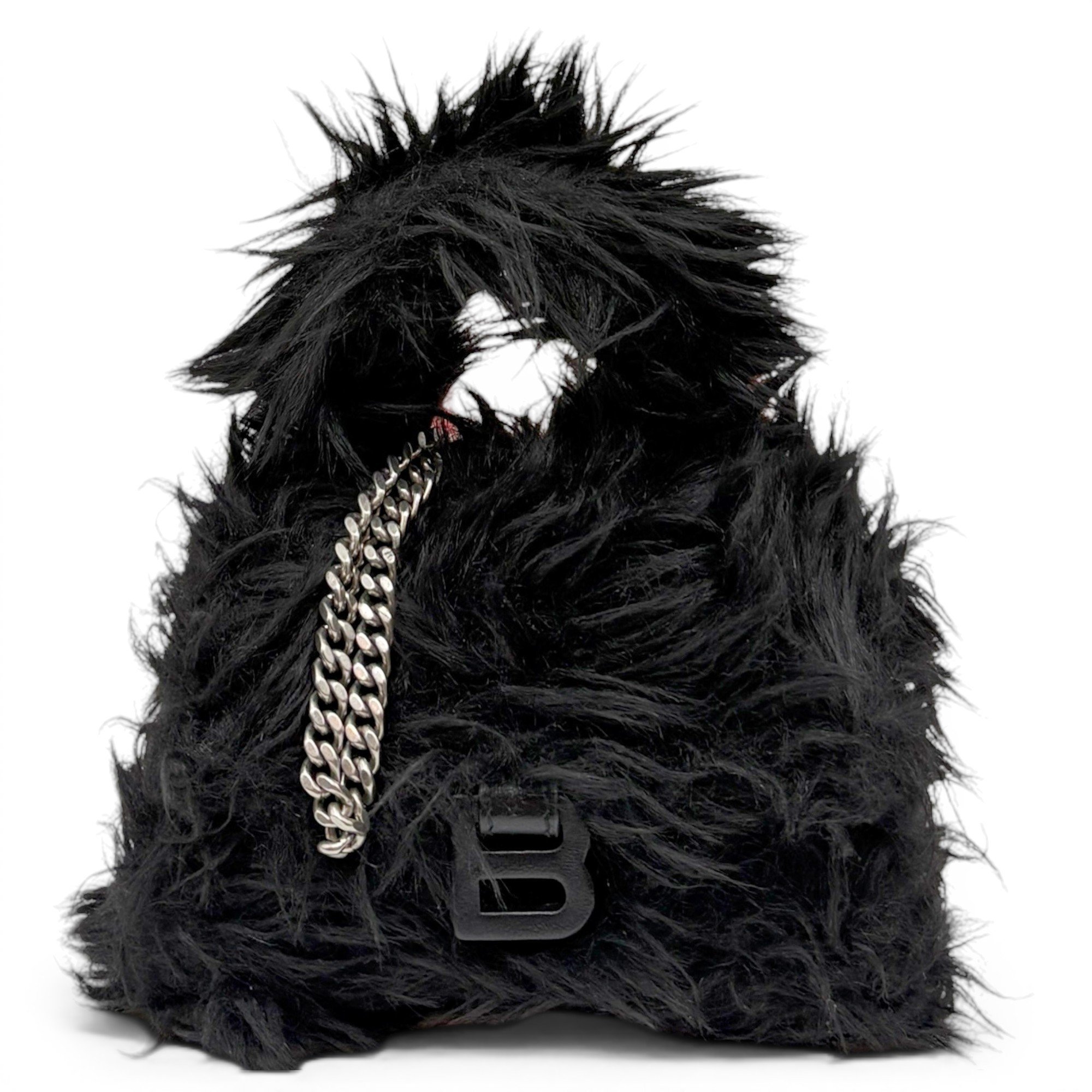 Hourglass faux fur handbag