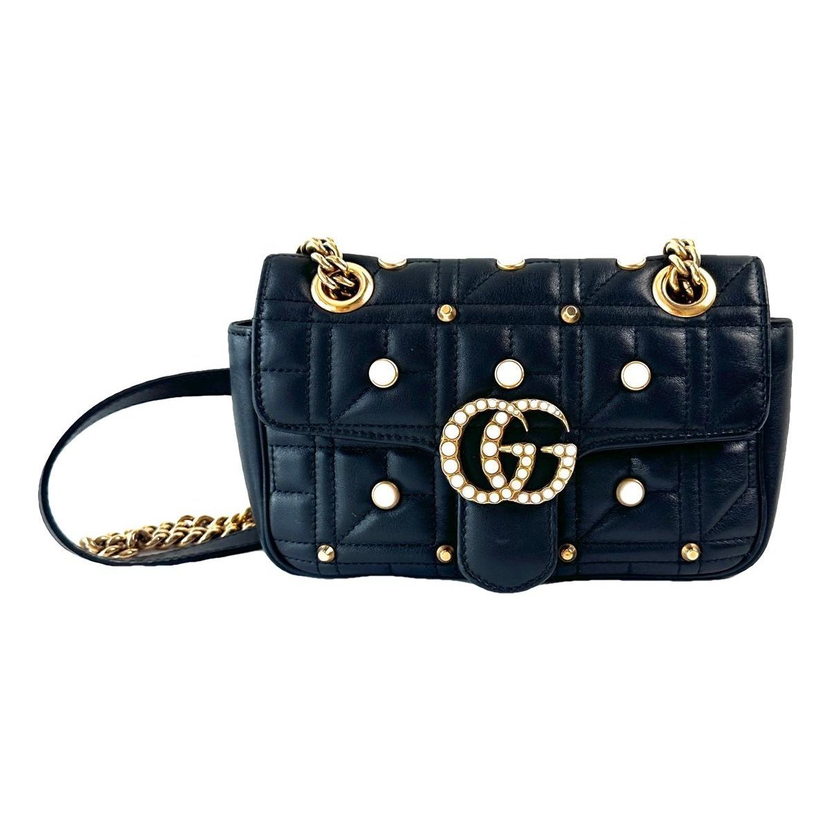 Pearly GG Marmont Flap leather handbag
