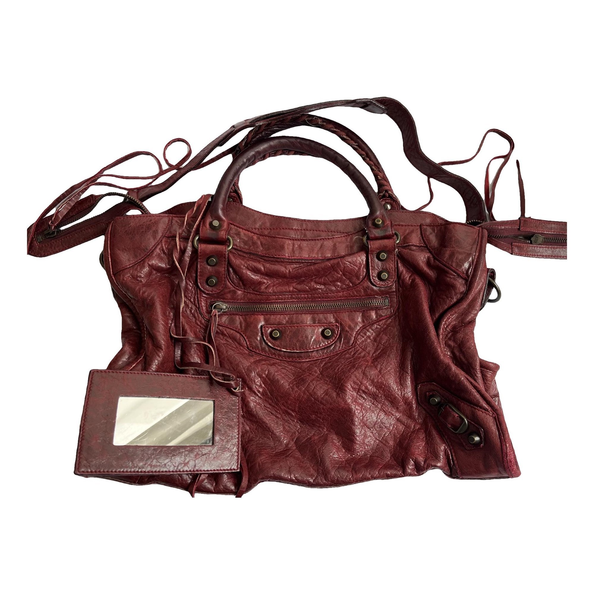 City leather handbag