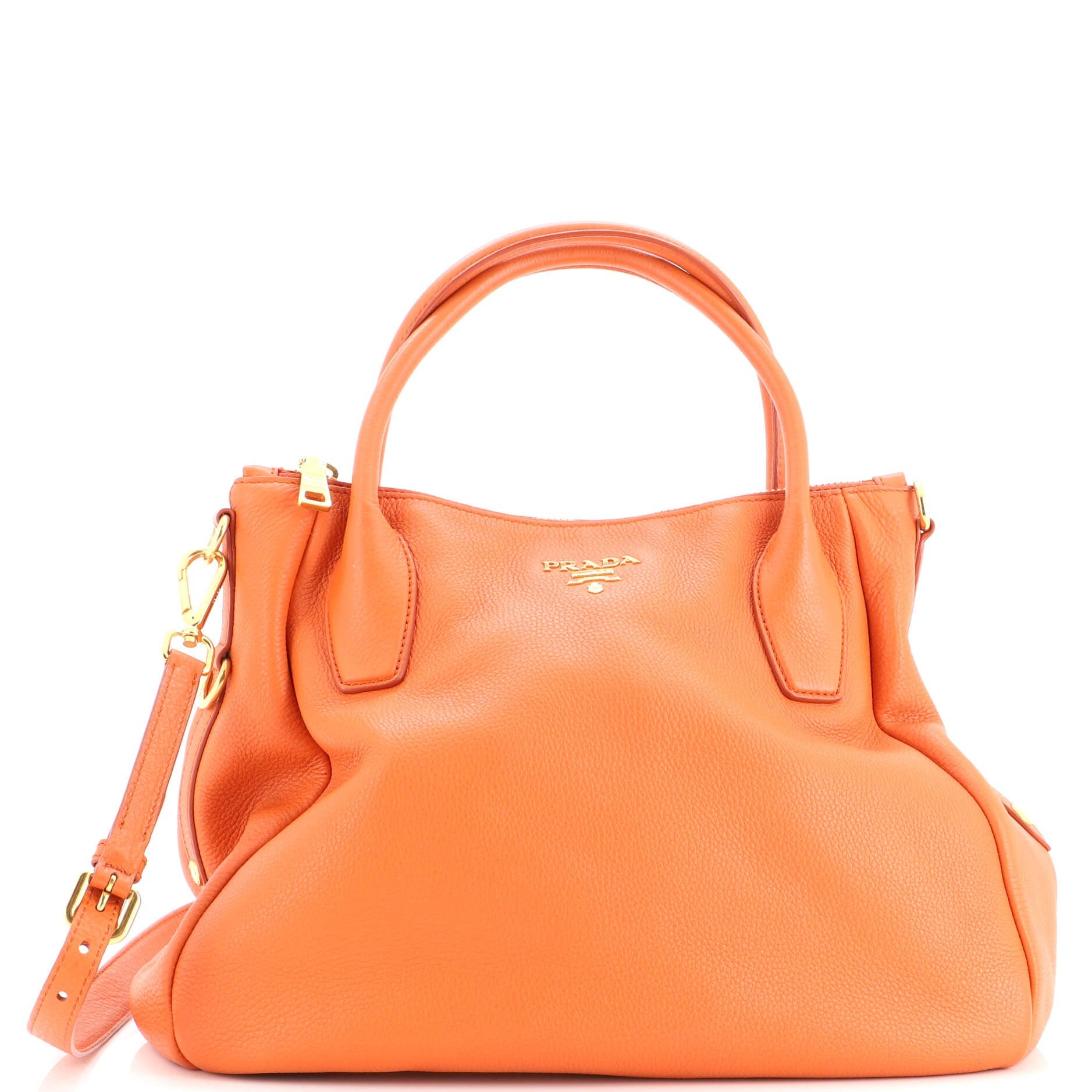 Top Zip Convertible Tote Vitello Daino Large