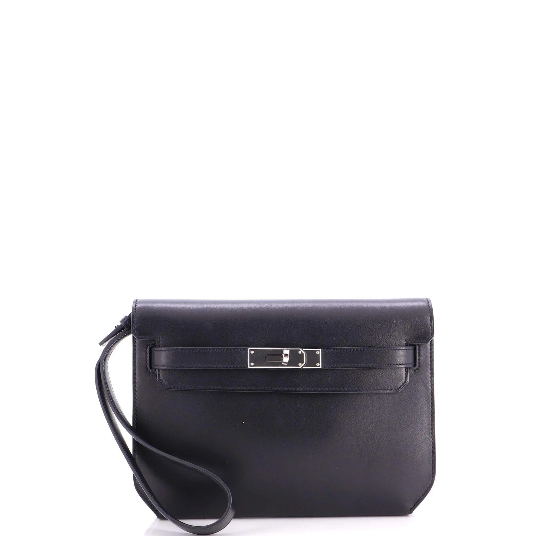 Leather clutch bag