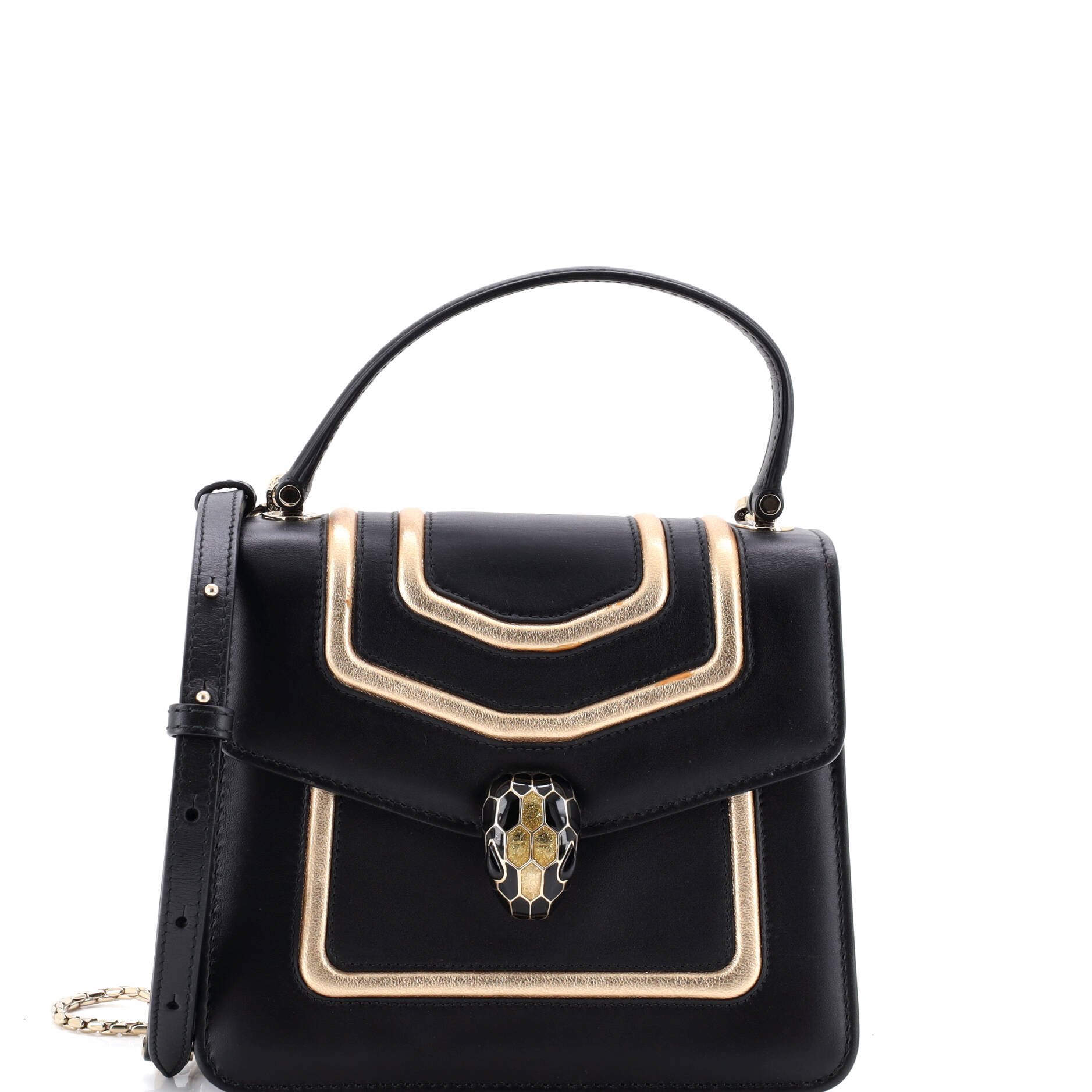 Serpenti Forever Top Handle Bag Leather Small