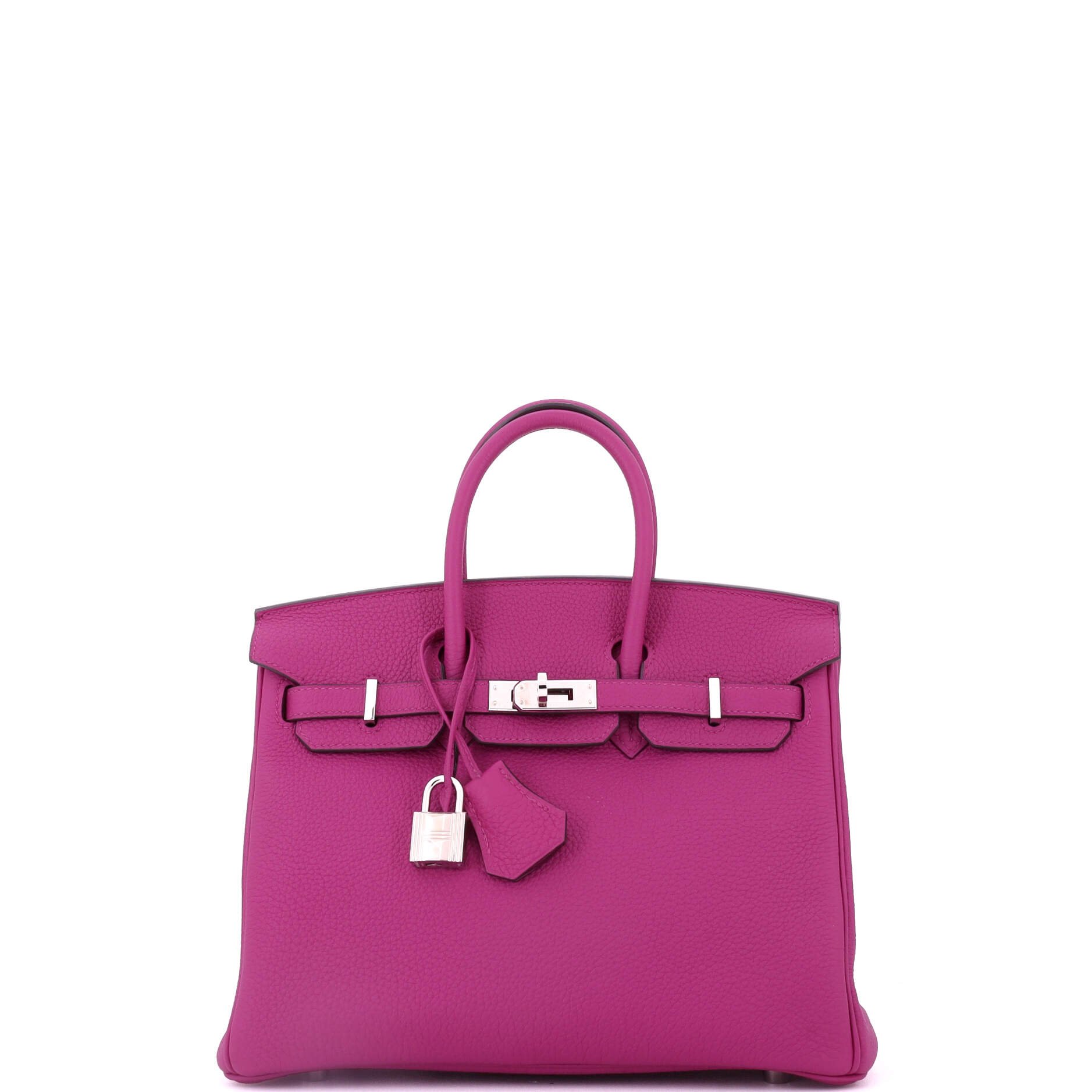 Hermes Birkin Handbag Rose Pourpre Togo with Palladium Hardware 25