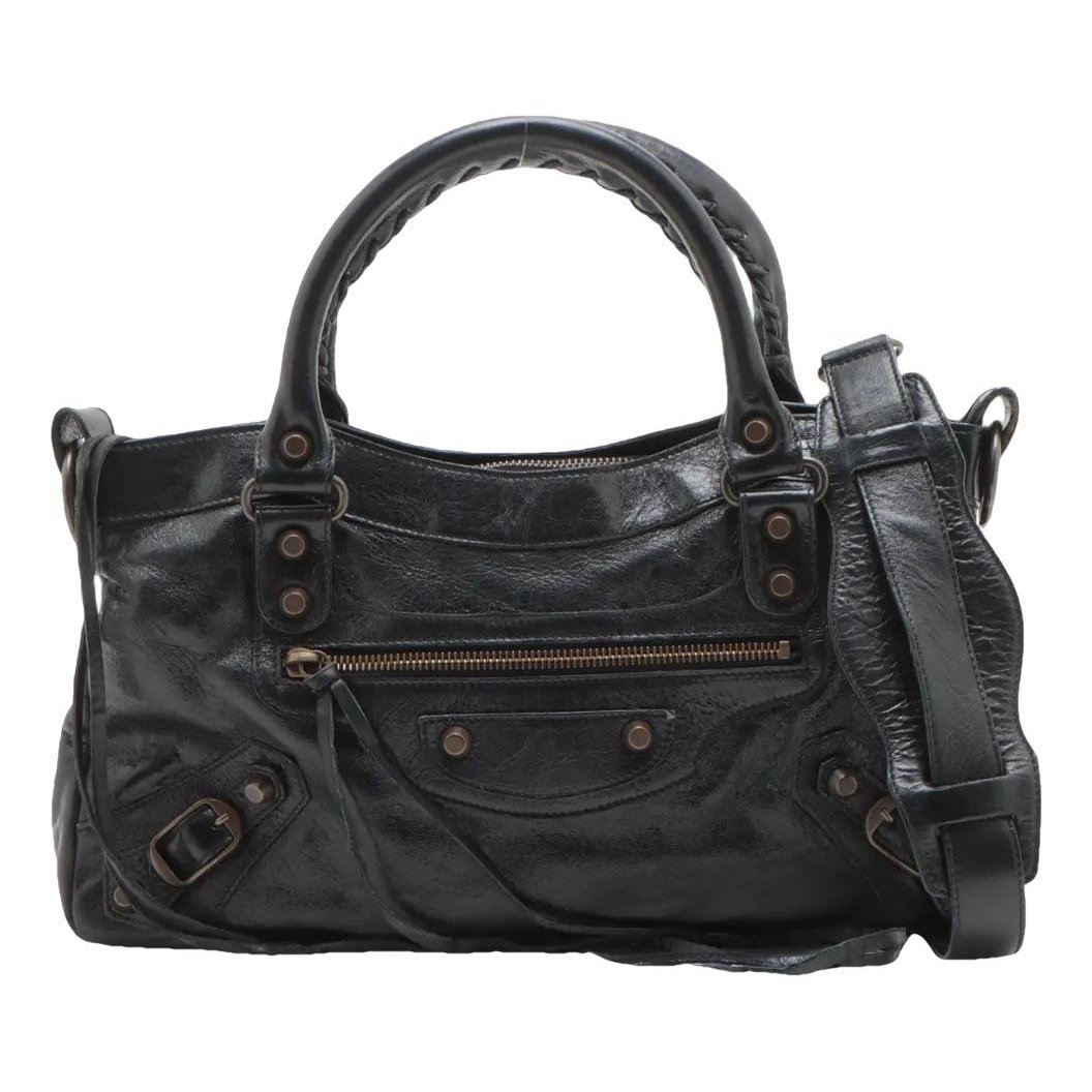 City leather handbag