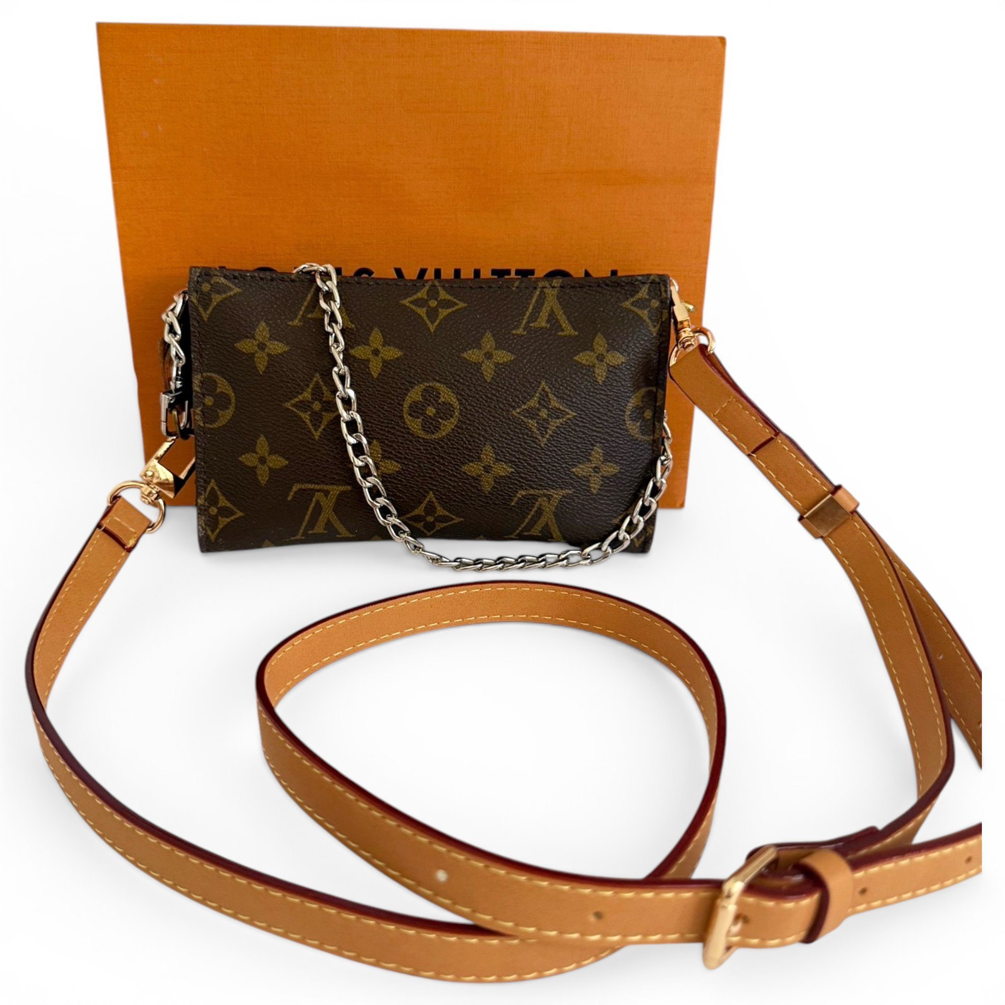 Leather clutch bag