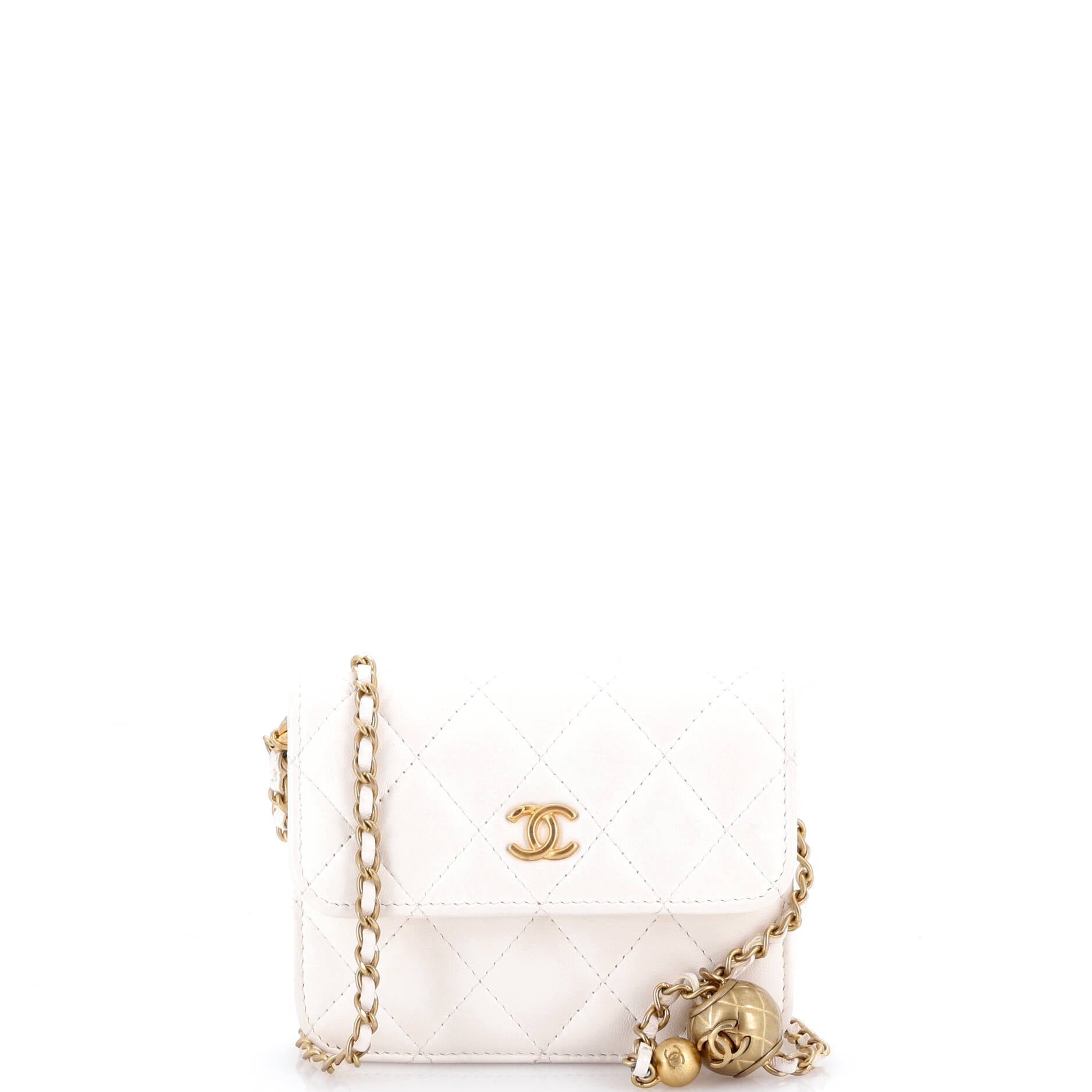 Chanel Pearl Crush Flap Clutch with Chain Quilted Lambskin Mini