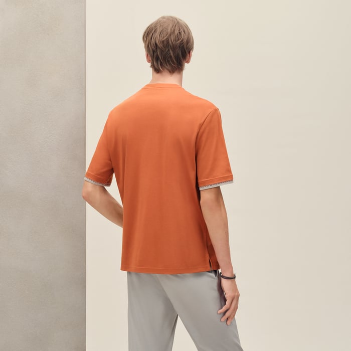 Orange Brûlé T-shirt With "Sellier" Detail