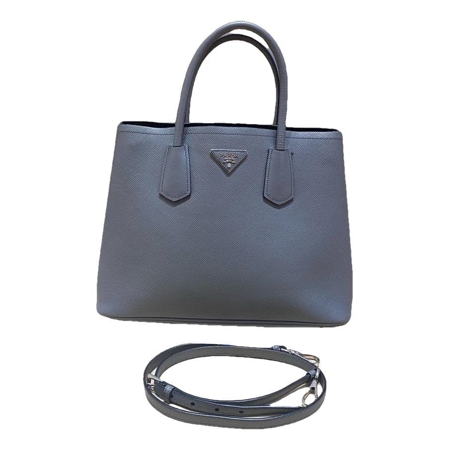Double leather handbag