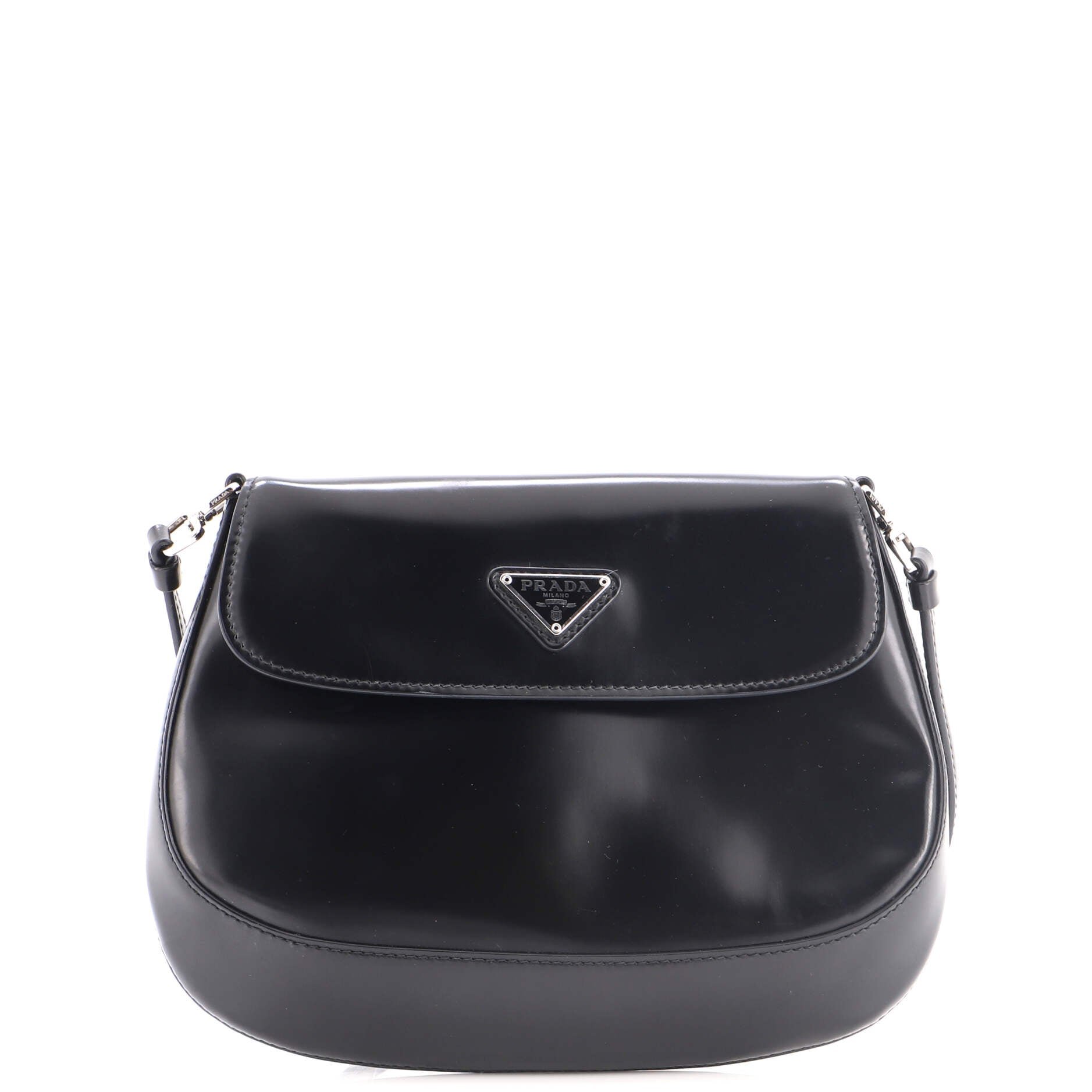 Cleo Flap Shoulder Bag Spazzolato Leather Small