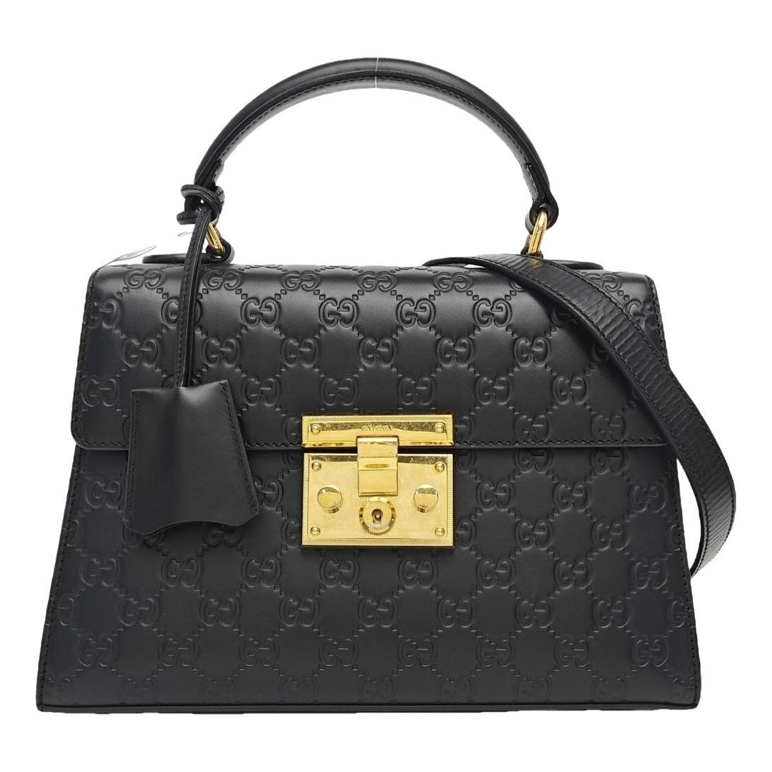 Padlock leather handbag