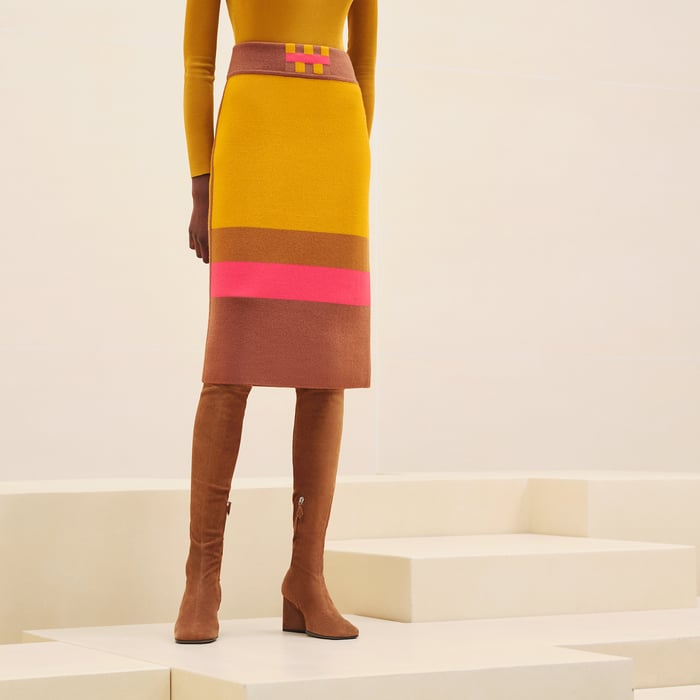 Jaune Gingembre "Lettres Equestres" Colorful Skirt