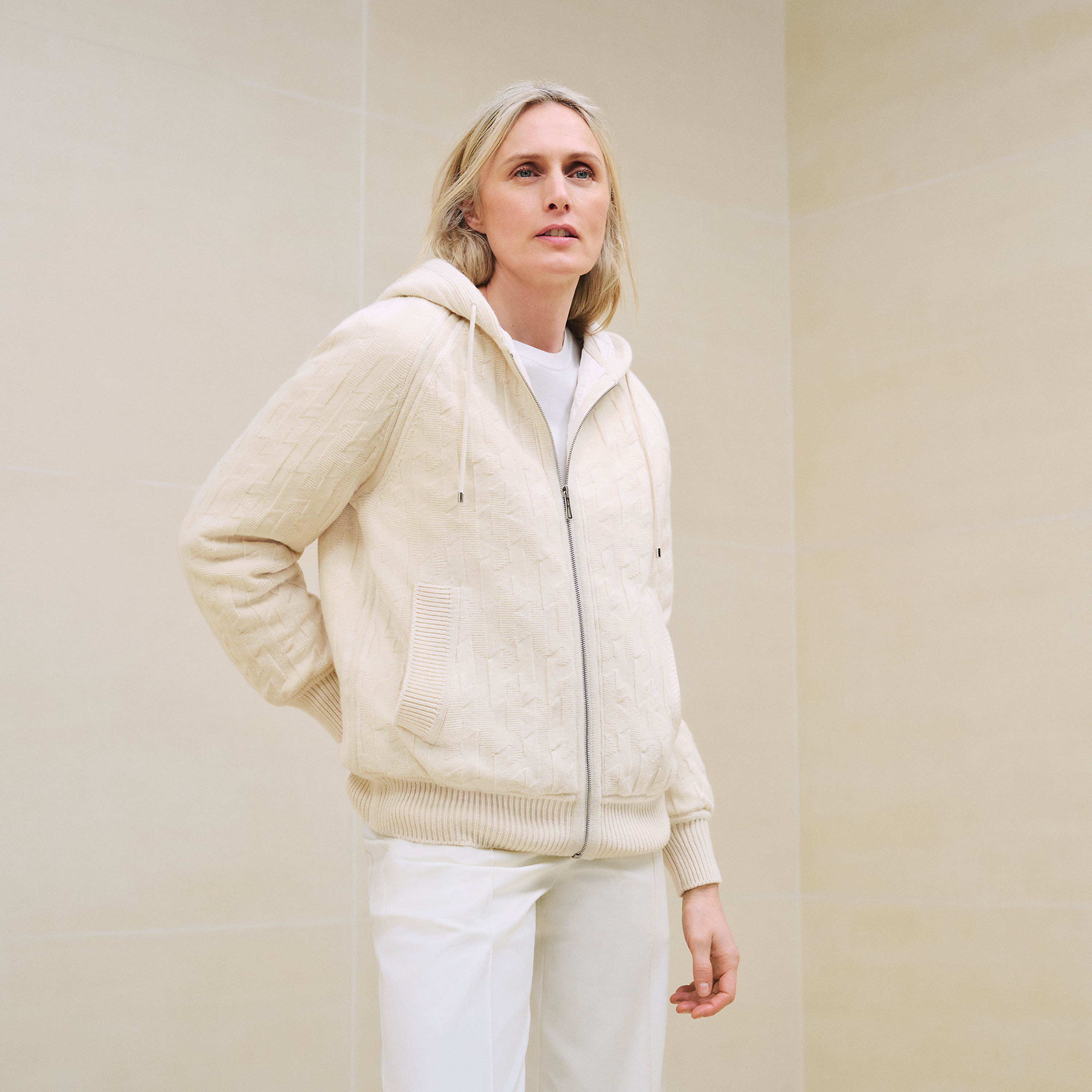 "H" Zipped hooded jacket