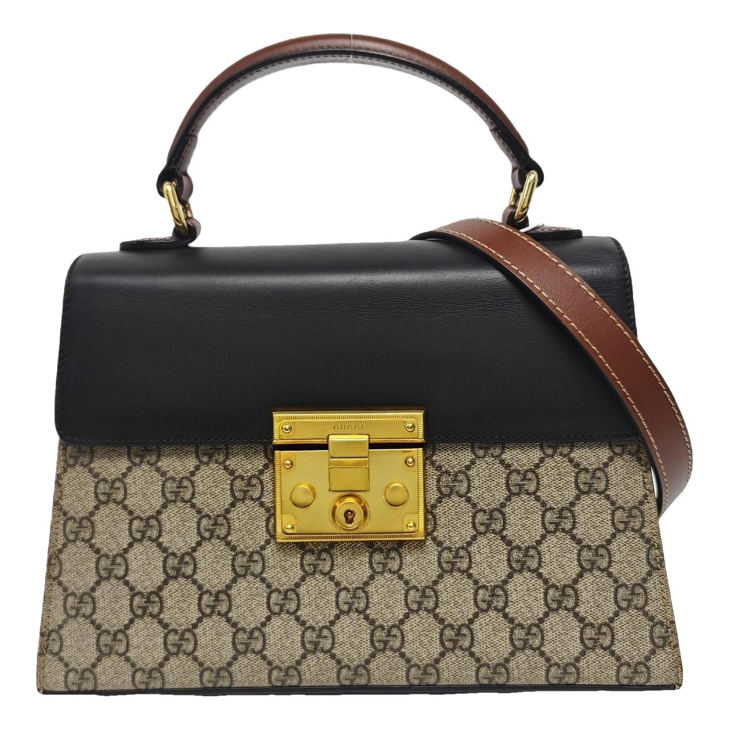 Padlock leather handbag