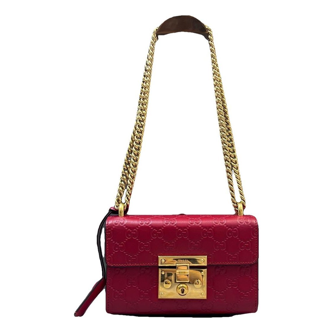 Padlock leather handbag
