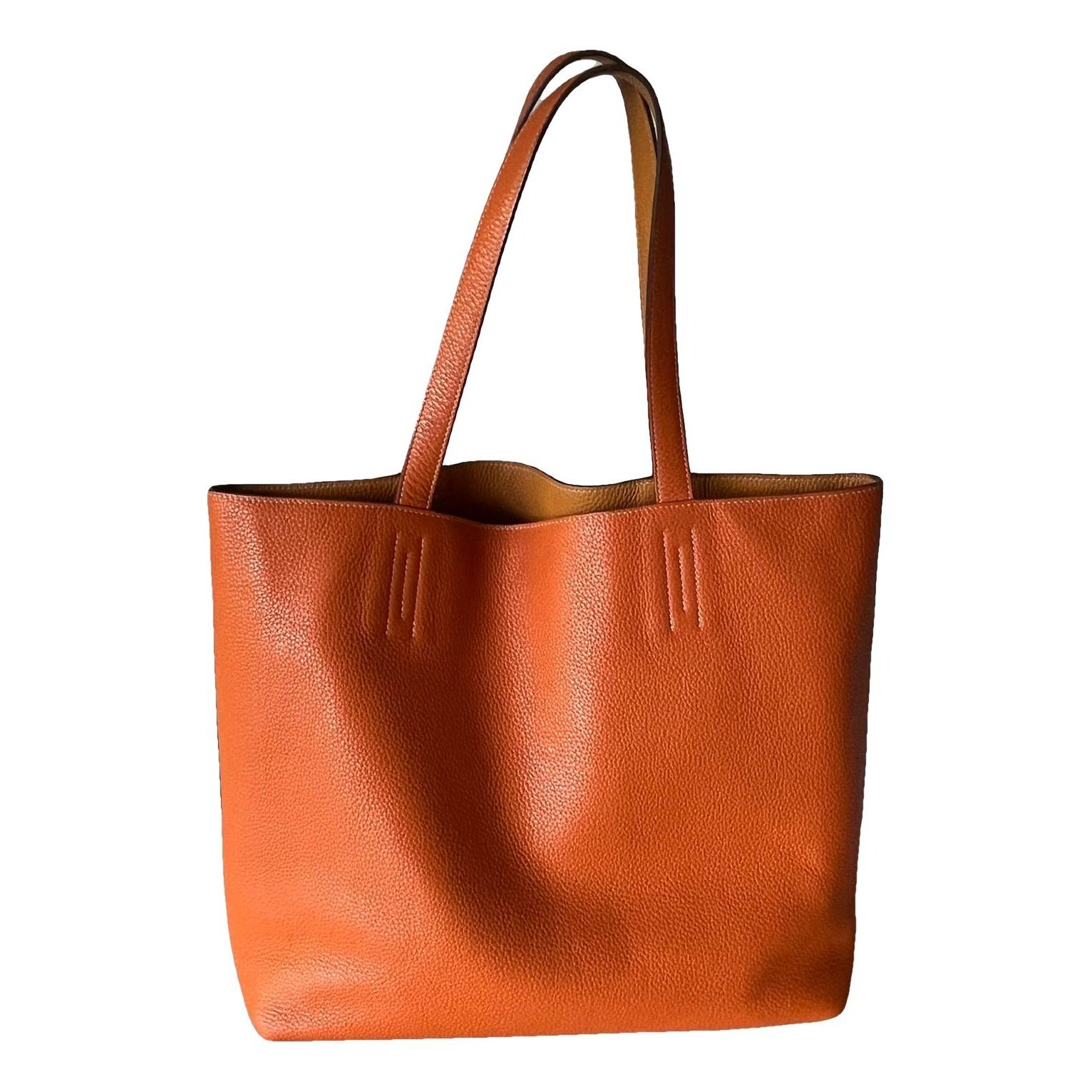 Double sens leather tote
