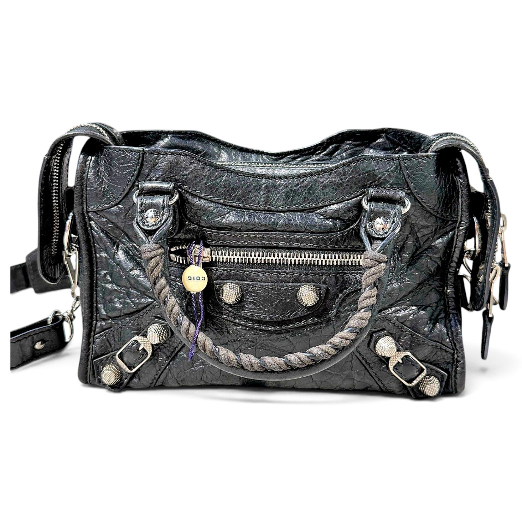Classic Metalic leather handbag