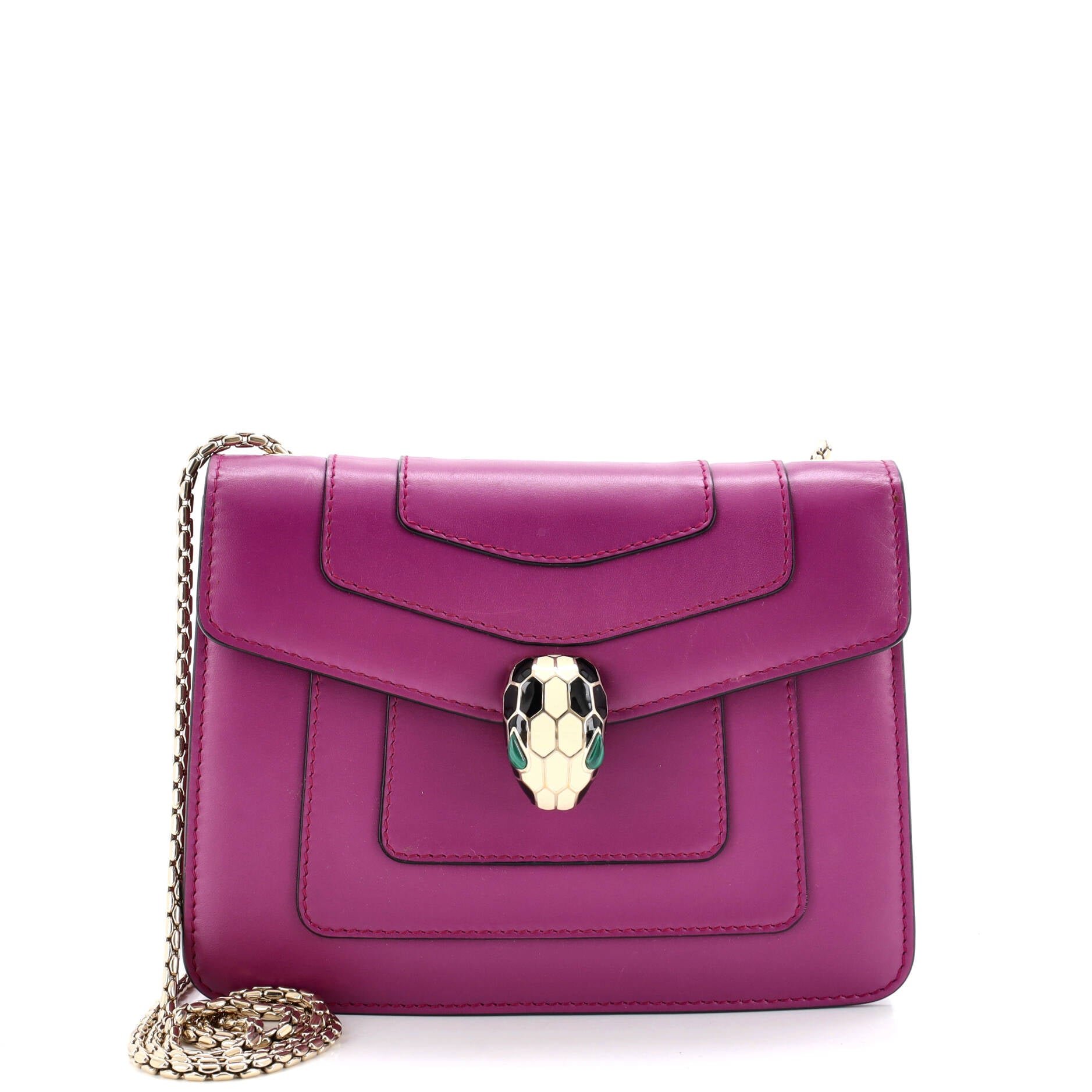 Serpenti Forever Square Shoulder Bag Leather Small