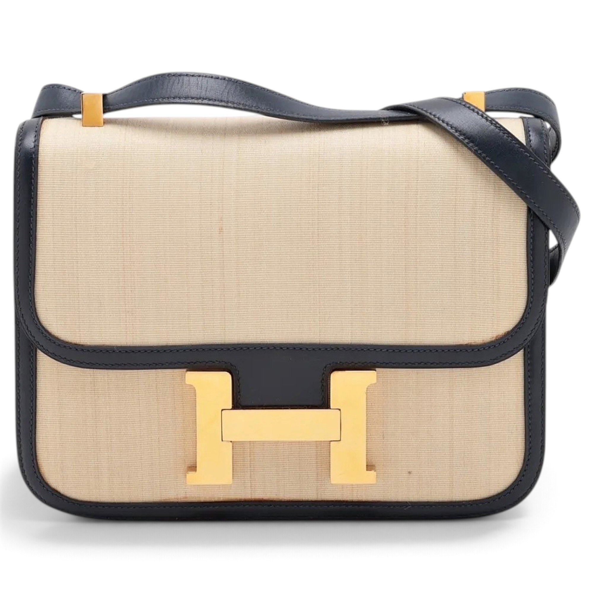 Hermes Constance Handbag Bleu Indigo Box Calf Leather