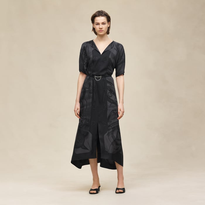 Noir "Soleil De Soie Poudre" Classic Caftan