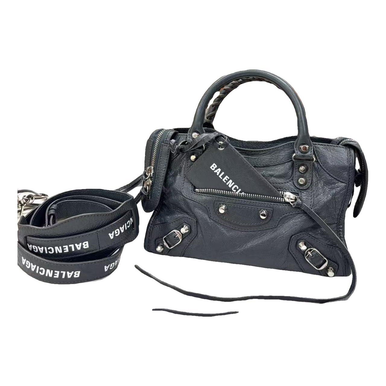 City leather handbag