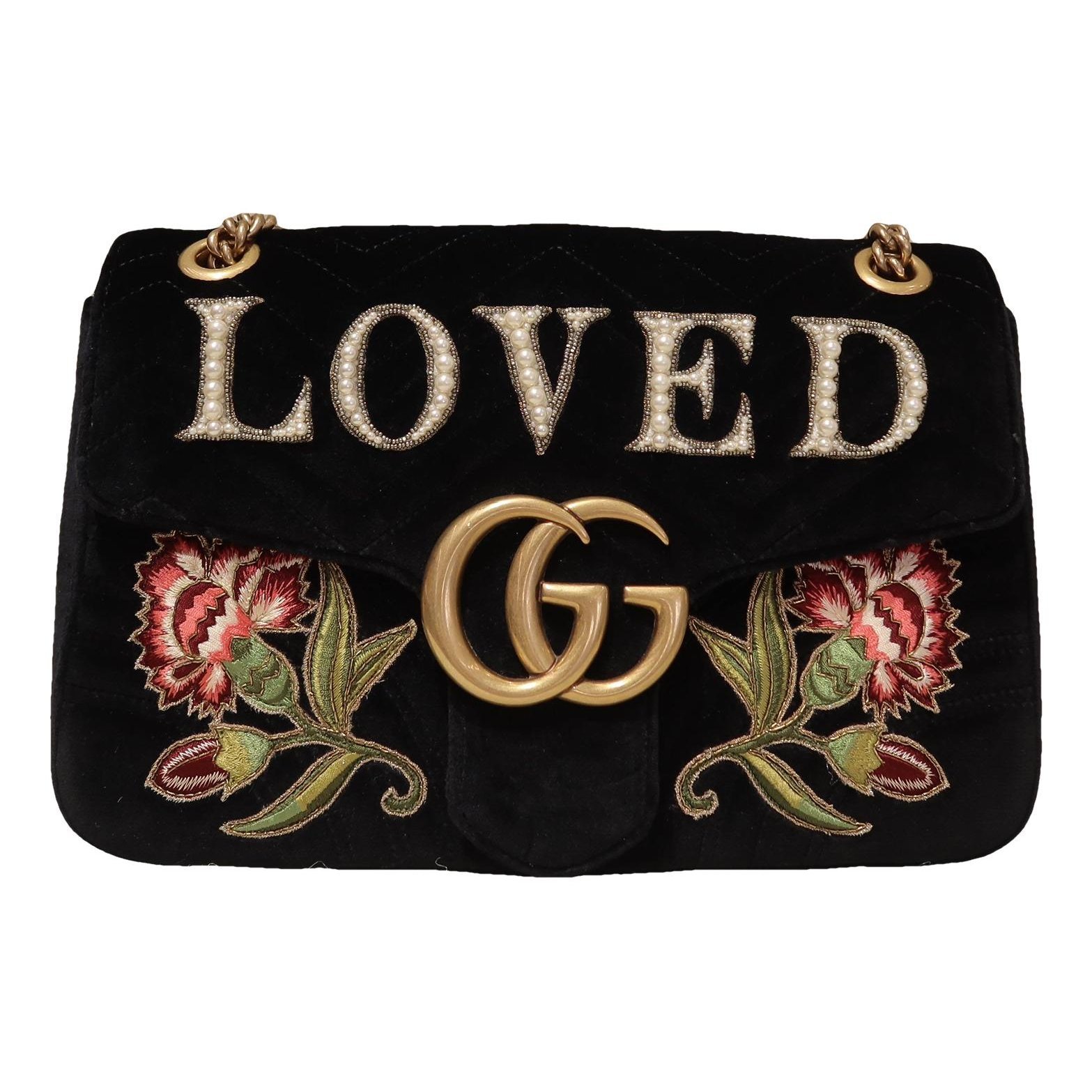 GG Marmont Flap velvet crossbody bag