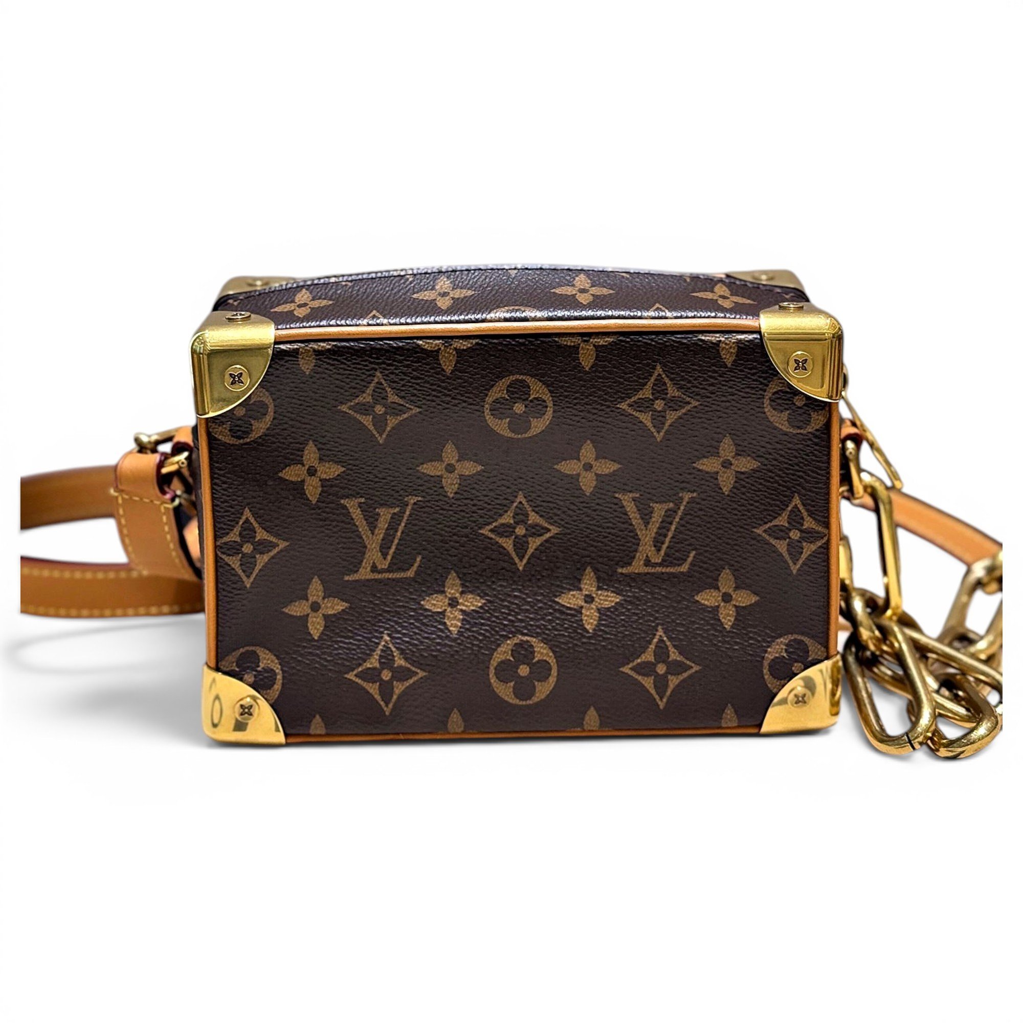 Side Trunk leather handbag