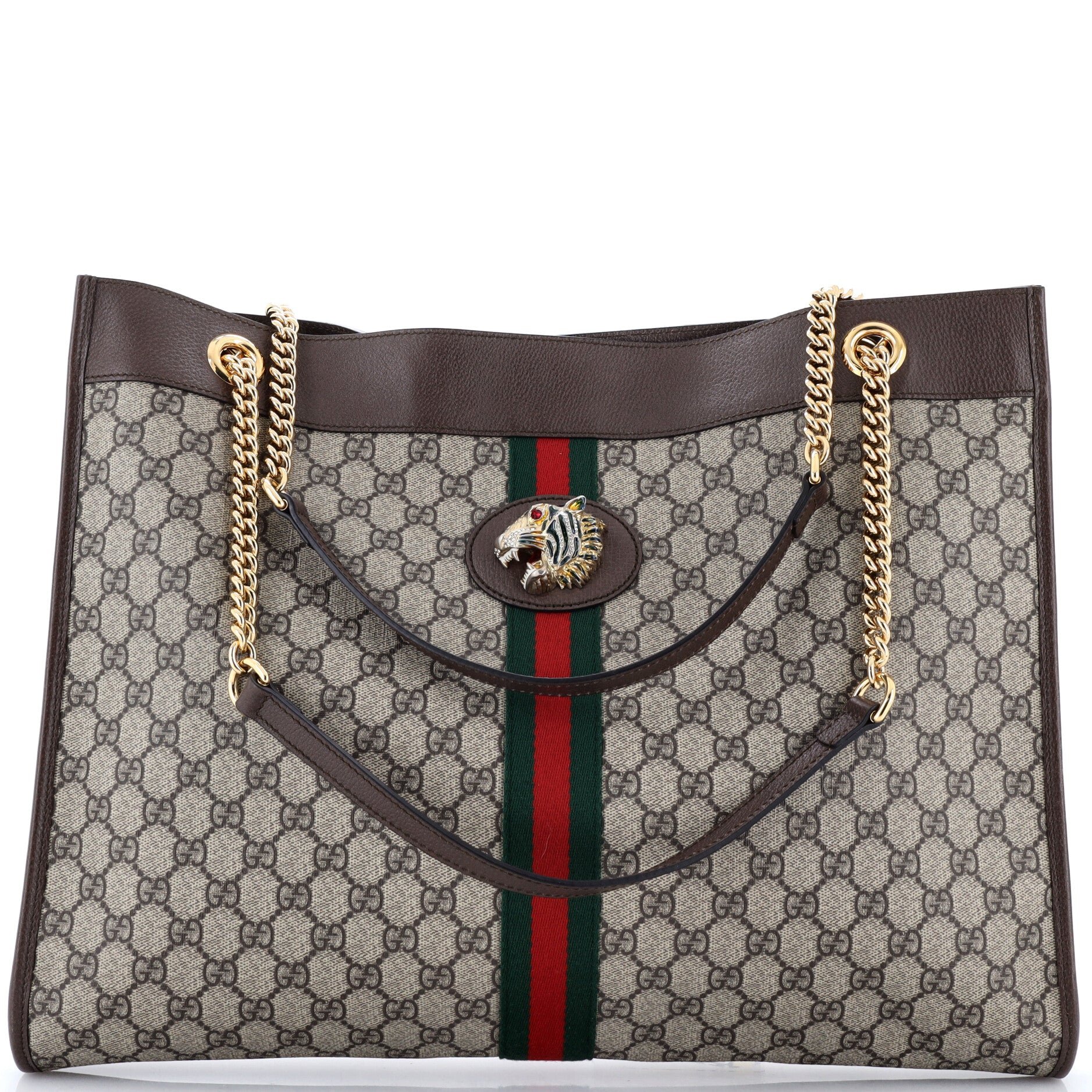 Rajah Chain Tote GG Coated Canvas Large