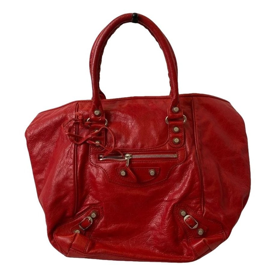 City leather handbag
