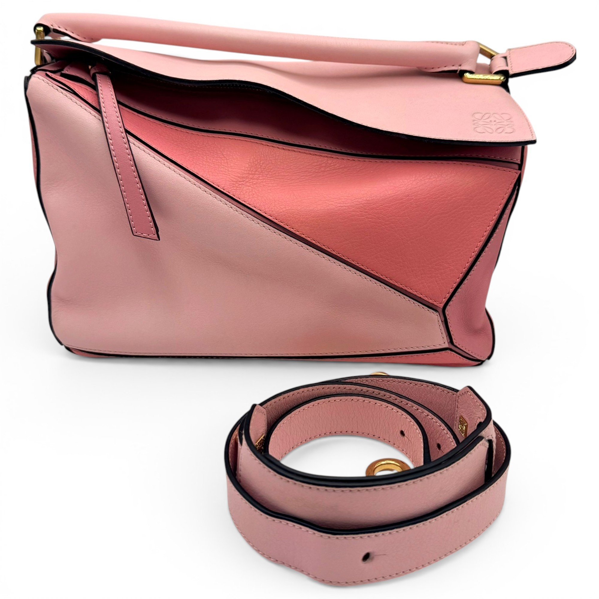Puzzle leather handbag