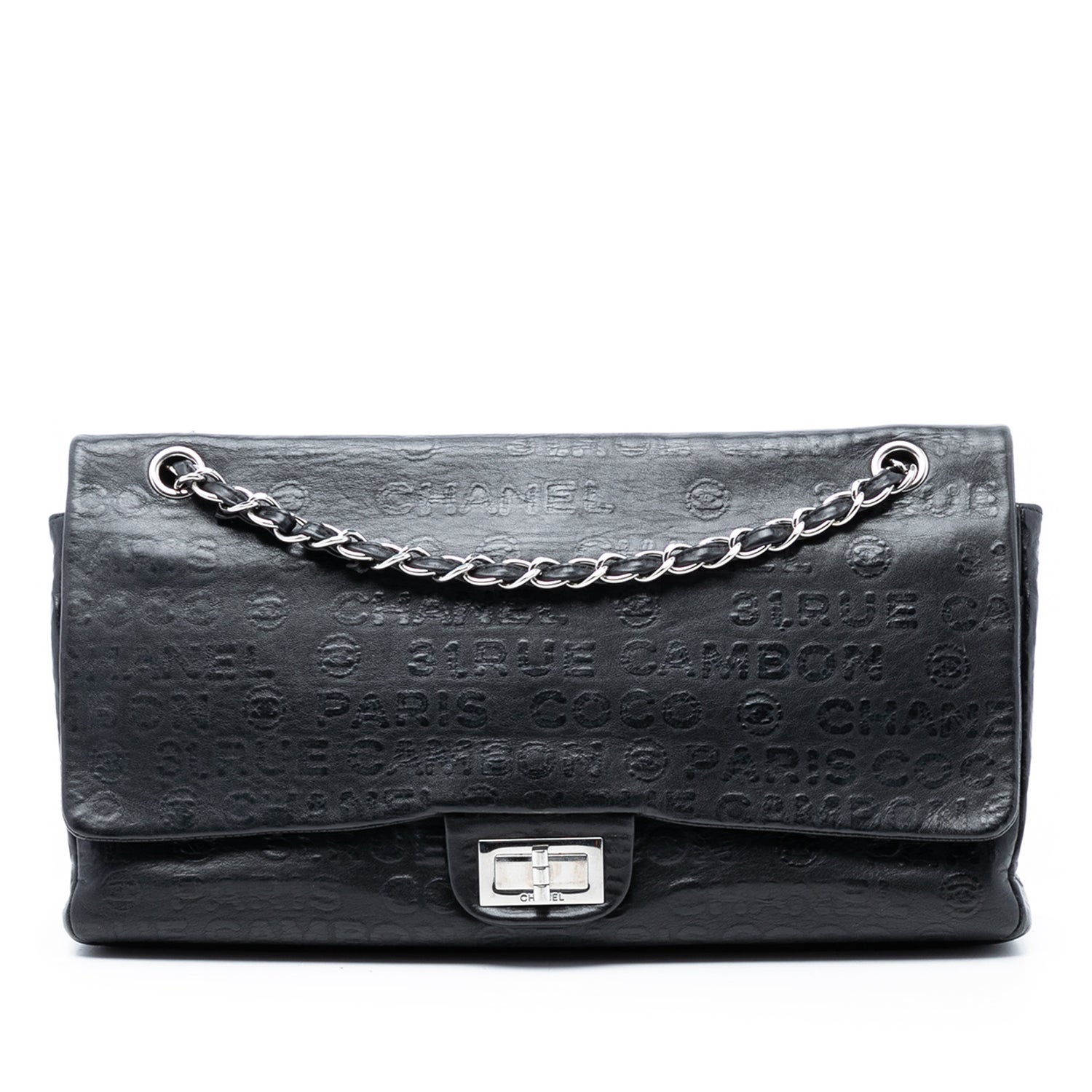 Calf Leather Maxi Embossed Calfskin 31 Rue Cambon Reissue 2.55 Double Flap
