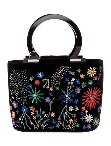 Velvet Top Handle Bag