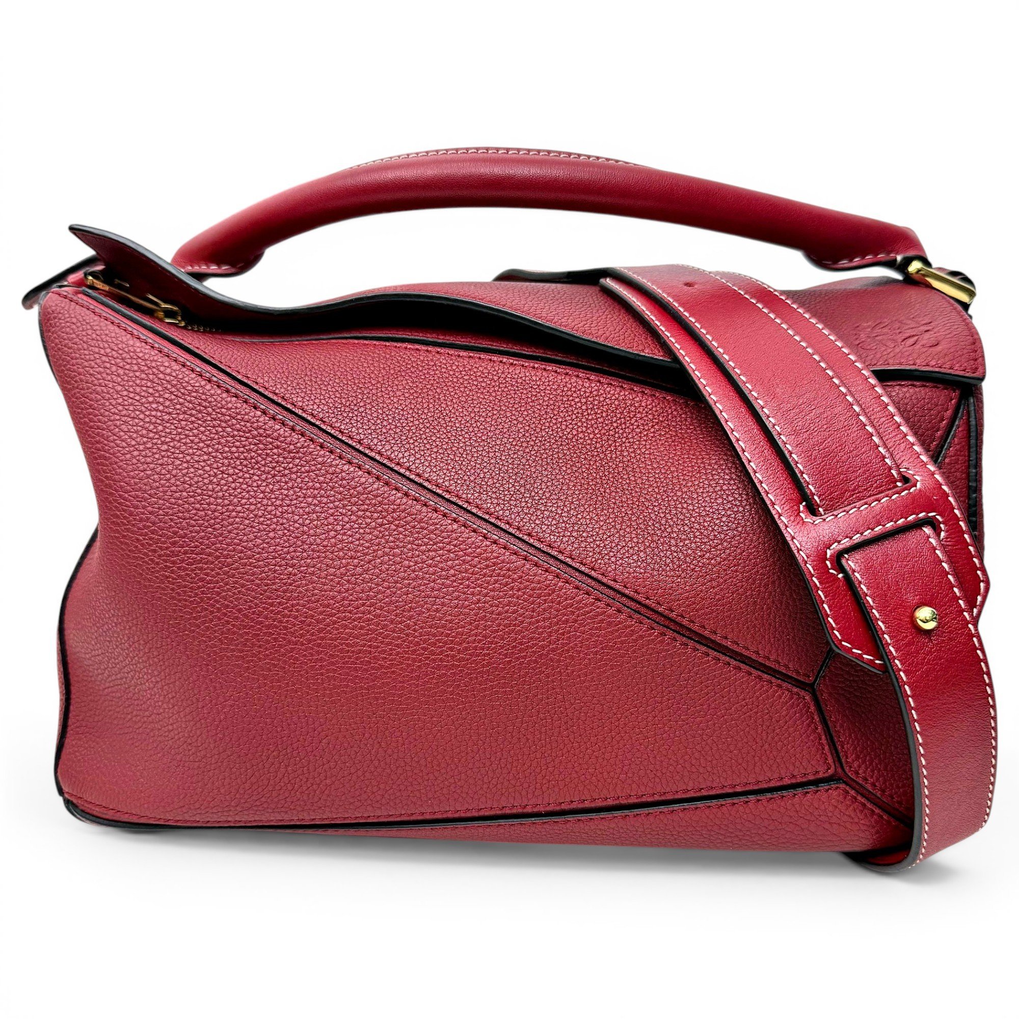 Puzzle leather handbag