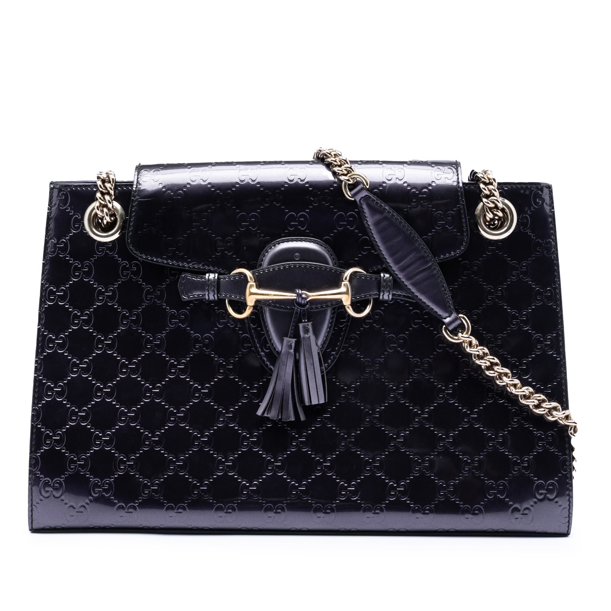 Patent leather handbag